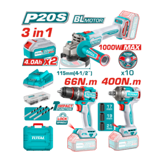 COMBO PISTOLA IMPACTO + ESMERILADORA TOTAL 20V UTOSLI241291
