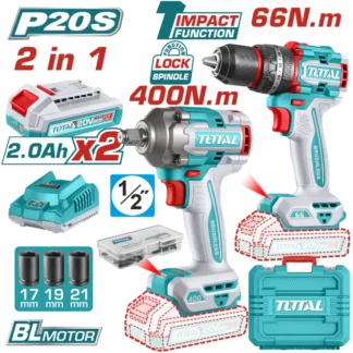 COMBO PISTOLA IMPACTO TOTAL 20V +TALADRO UTCKLI20275