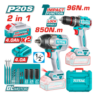 COMBO TOTAL 20V 2PC TALADRO + PISTOLA DE IMPACTO UTOSLI250586