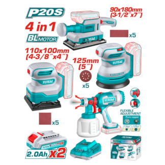COMBO TOTAL 20V 4PC PISTOLA DE ALTA + 3 LIJADORAS UTOSLI250383
