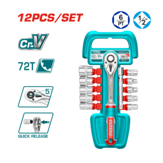 JUEGO CUBOS TOTAL 1/2″ 12 PIEZAS THT141121