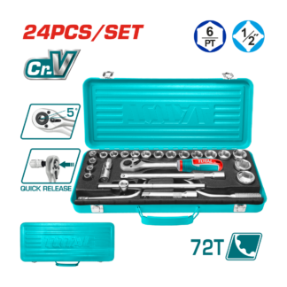 JUEGO CUBOS TOTAL 1/2″ 24PCS THT141253