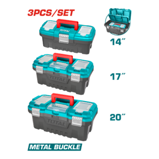 JUEGO CAJA HERRAMIENTAS TOTAL PLÁSTICO 3PCS TPBXK0032