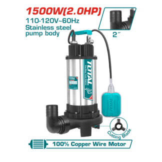 BOMBA SUMERGIBLE TOTAL AGUA SUCIA 2″ 2HP 120V UTWP7150026