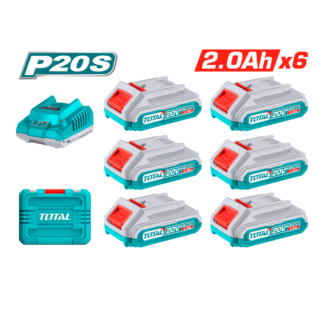 Set Cargador y Baterías TOTAL 20V Litio 2.0Ah UTFBCLI2062