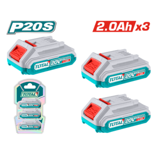 Set Batería Litio TOTAL 20V 2.0Ah 3pcs TOSLI240311 P20S