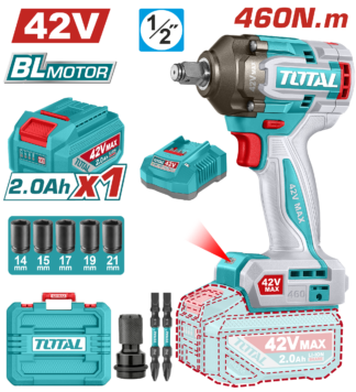 Pistola impacto TOTAL 1/2 42V 460NM UTIWLI42461